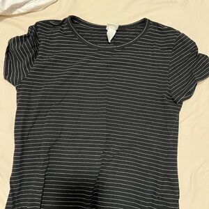 H&M Black and White Striped Top